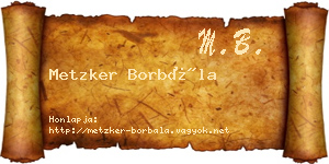 Metzker Borbála névjegykártya